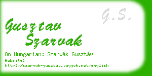 gusztav szarvak business card